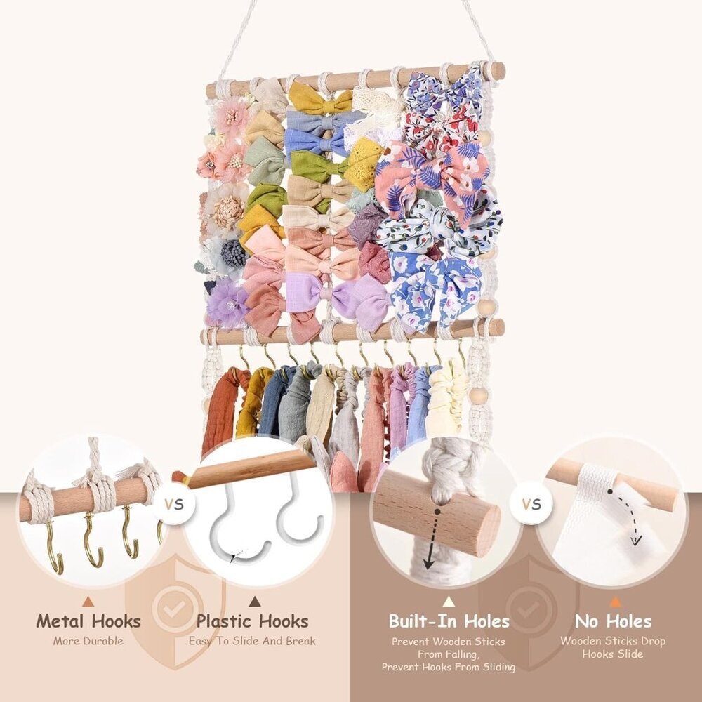 Headband Holder Bows Organizer - Baby Girls Hair Accessories Holder - Toddler Gi - Picture 6 of 8